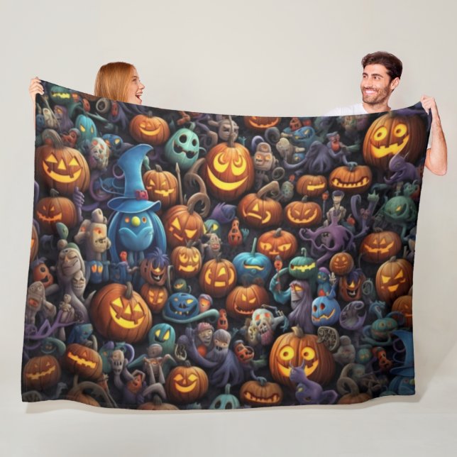 Halloween Theme Spooky Fun Art Fleece Blanket (In Situ)
