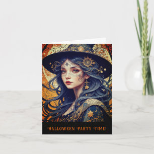 Halloween Theme Tattooed Witch Party Invitation