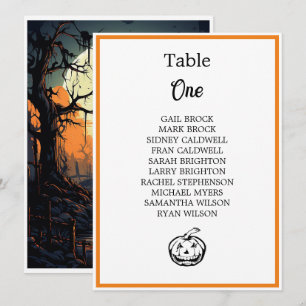 Halloween Theme Wedding Table Seating Chart