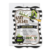 Halloween Theme Witch Baby Shower Invitation