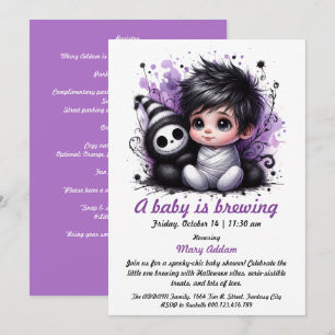 Halloween-themed baby shower invitation