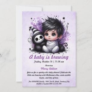 Halloween-themed baby shower invitation