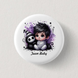Halloween-themed Baby Shower – Purple Gothic Baby 3 Cm Round Badge