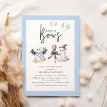 Halloween Themed Bats And Bows Baby Shower Party