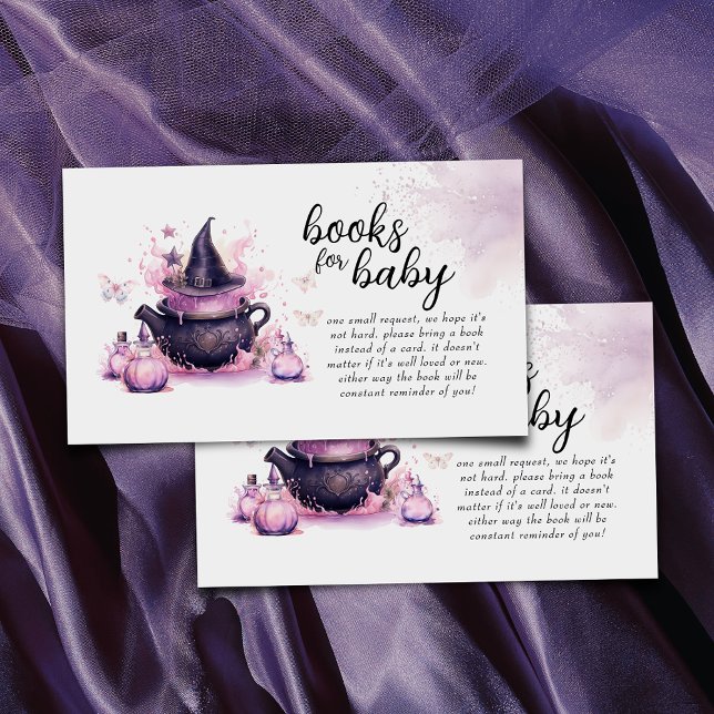 Halloween Themed Books for Baby Pink Baby Shower  Enclosure Card (Creator Uploaded)
