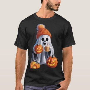 Halloween-Themed Featuring A Charming Spooky Ghost T-Shirt