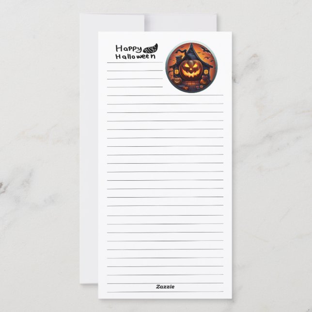 Halloween-themed Flat Holiday Card (Back)
