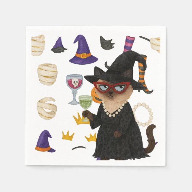 Halloween themed for Cat Lovers Party Napkin (Front)