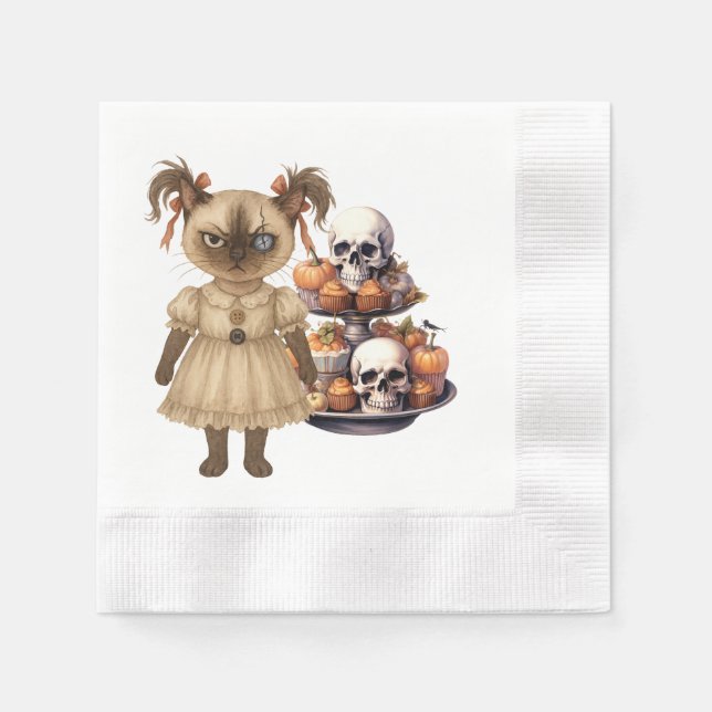 Halloween themed for Cat Lovers Party Napkin (Front)