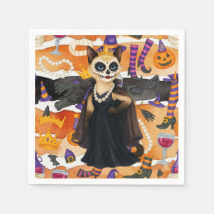 Halloween themed for Cat Lovers with cupcakes Napkin