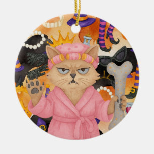 Halloween themed for Siamese Cat Lovers Ceramic Tree Decoration