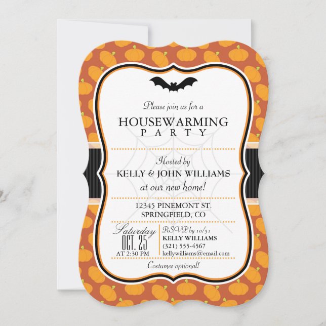 Halloween themed Housewarming Party Invitation (Front)