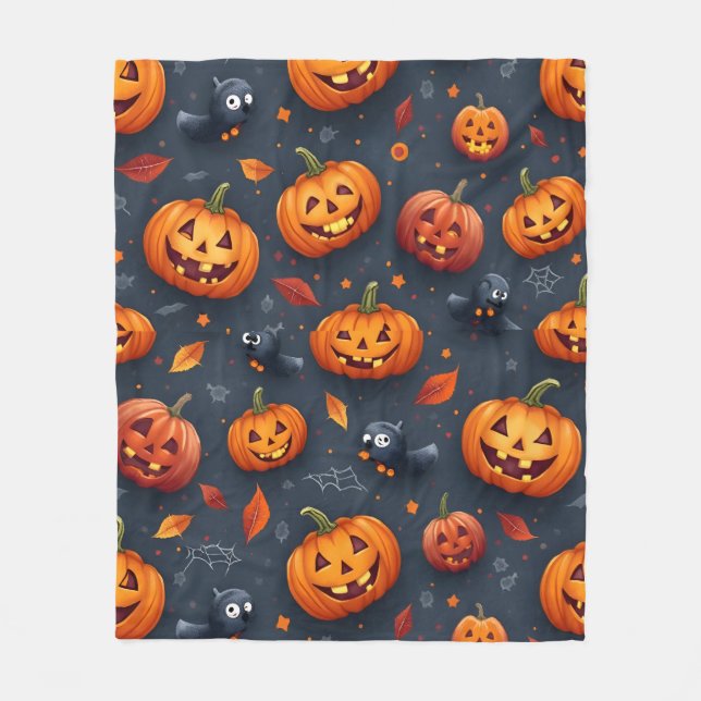 Halloween-themed Medium Fleece Blanket (Front)