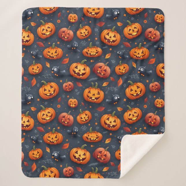 Halloween-themed Medium Sherpa Blanket (Front)