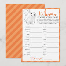 Halloween Themed Party Game Finish My Phrase