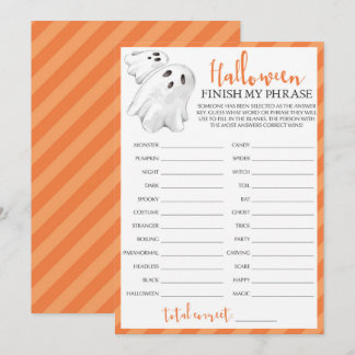 Halloween Themed Party Game Finish My Phrase
