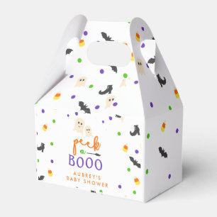 Halloween themed peek a boo baby shower favour box