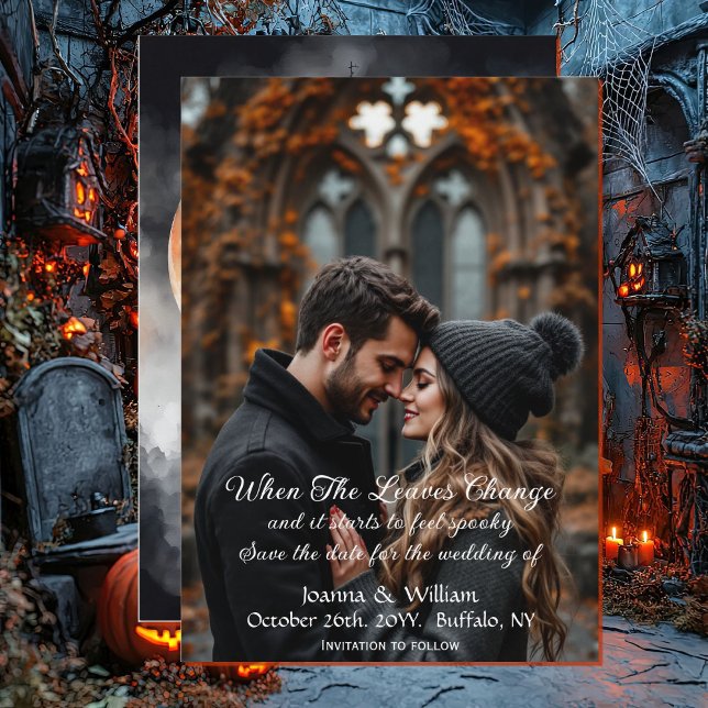 Halloween Themed Photo Wedding Save The Date (Creator Uploaded)