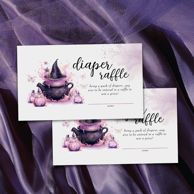 Halloween Themed Pink Diaper Raffle Baby Shower  Enclosure Card (Creator Uploaded)