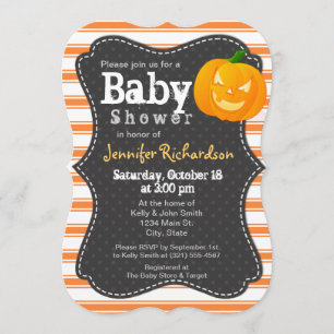 Halloween themed Pumpkin Baby Shower Invitation