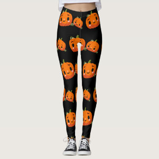 Halloween themed pumpkin pattern  leggings