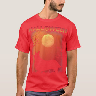 Halloween Themed Vintage Style Corgi Dog Halloween T-Shirt