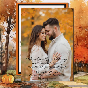 Halloween Themed Wedding with Photo Save The Date