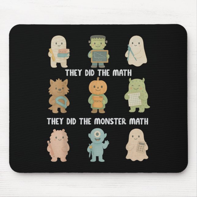 Halloween They Did The Math They Did The Monster M Mouse Mat (Front)