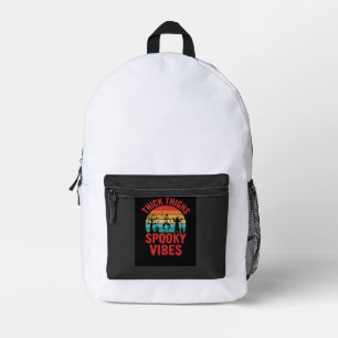Halloween Thick Thighs Spooky Vibes Skeleton Desig Printed Backpack