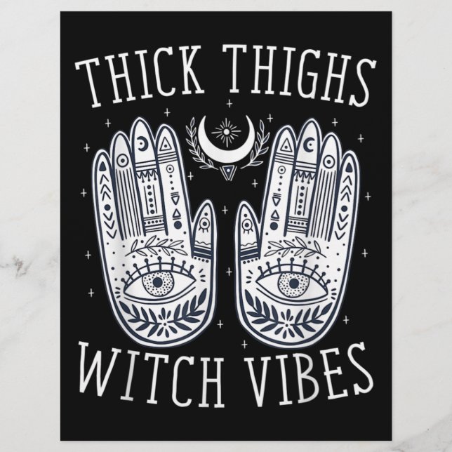Halloween Thick Thighs Witch Vibes Custom Letterhead (Front)