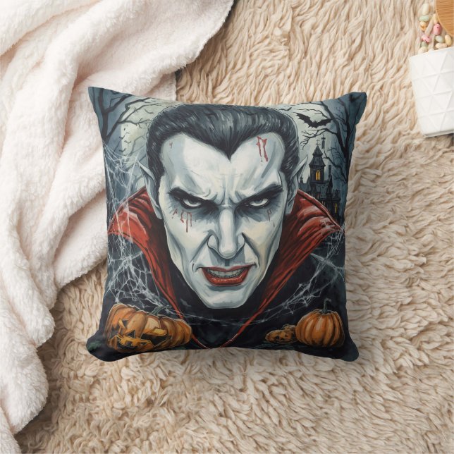 Halloween,Thirsty Vampire ,Pumpkin Patch Cushion (Blanket)