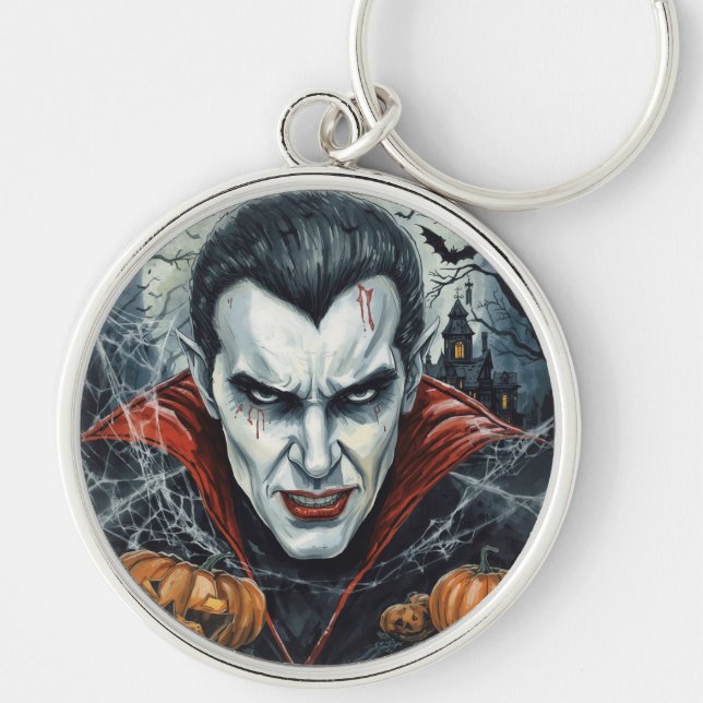 Halloween,Thirsty Vampire ,Pumpkin Patch Key Ring (Front)