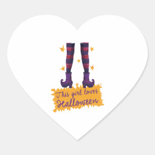Halloween - This girl loves Halloween Heart Sticker