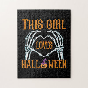Halloween This Girl Loves Halloweens Birthday Jigsaw Puzzle