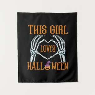 Halloween This Girl Loves Halloweens Birthday Tapestry