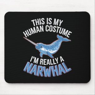 Halloween This Is My Human Costume I'm Really A Na Mouse Mat