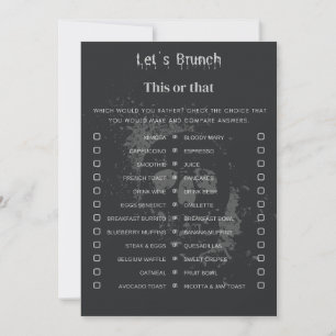 Halloween This Or That Brunch Party Game Invitation