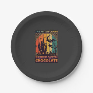 Halloween This Witch Can Be Bribed Chocolate Haunt Paper Plate