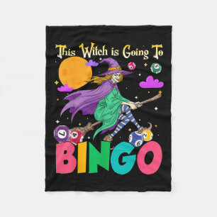 Halloween This Witch Is Going To Bingo Fleece Blanket