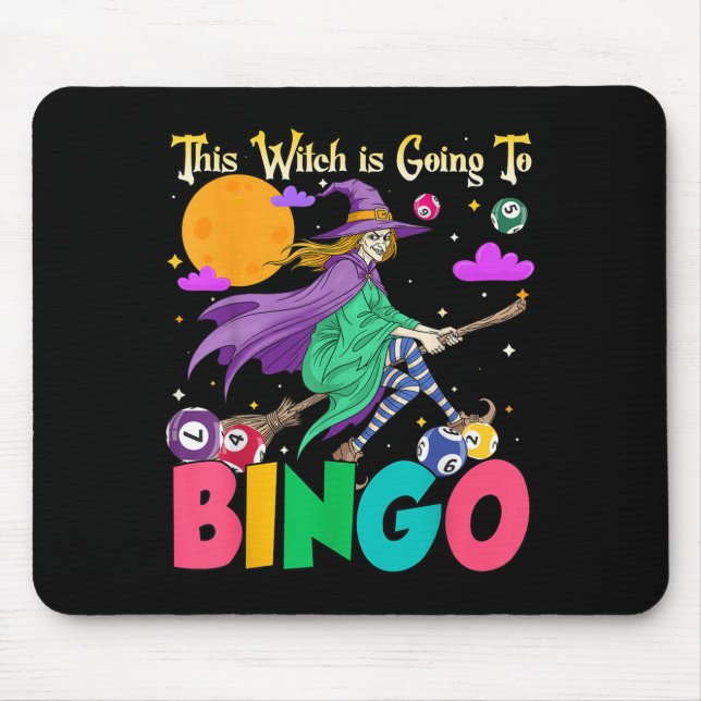 Halloween This Witch Is Going To Bingo  Mouse Mat (Front)