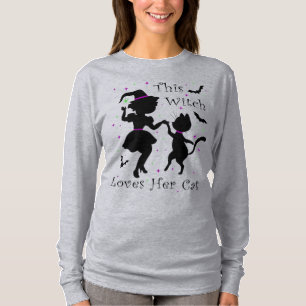 Halloween This Witch Loves Her Cat T-Shirt