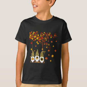Halloween Three Gnomes Hat Leopard Pumpkin Fall Le T-Shirt