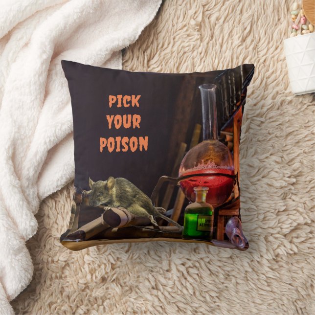 Halloween Throw Pillow, Pick Your Poison Cushion (Blanket)