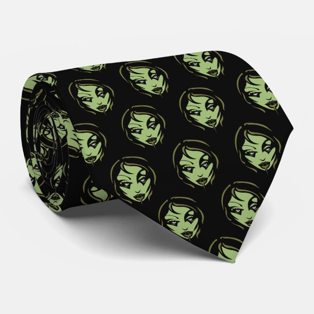 Halloween Ties Cute Zombie Neckties Customise (Rolled)
