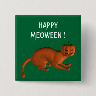 Halloween Tiger Cat 15 Cm Square Badge