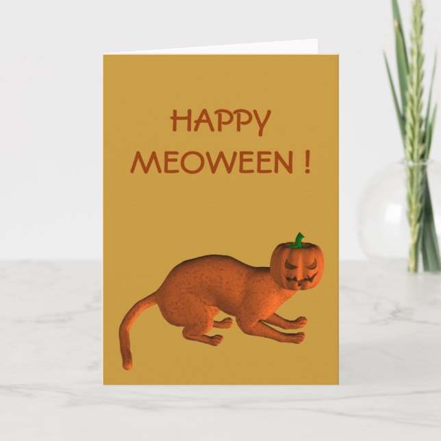 Halloween Tiger Cat Card (Front)