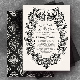 Halloween Til Death Do Us Part Bridal Shower Invitation