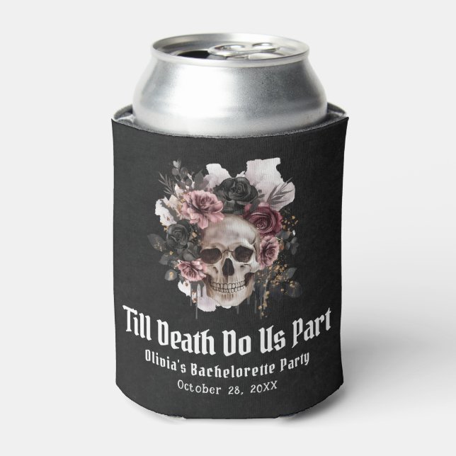 Halloween Till Death Do Us Part Bachelorette Party Can Cooler (Can Front)