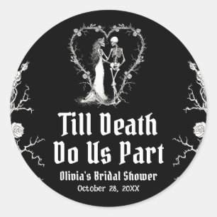 Halloween Till Death Do Us Part Bridal Shower Classic Round Sticker