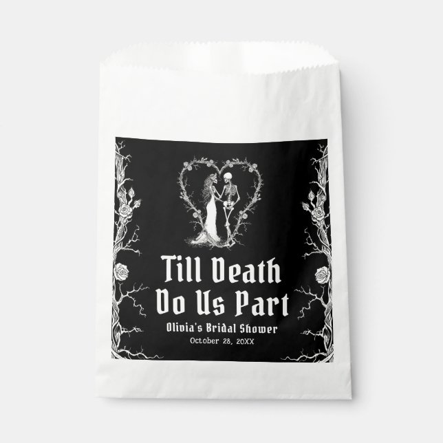 Halloween Till Death Do Us Part Bridal Shower Favour Bags (Front)